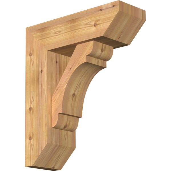 Ekena Millwork Olympic Slat Smooth Bracket w/ Offset Brace, Western Red Cedar, 7 1/2"W x 22"D x 26"H BKT0806X22X26OLY06SWR - main